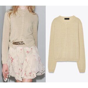 NEW ZARA linen cardigan 2893